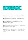 Walmart Food Safety Actual Exam 2026 Questions with Correct Answers Graded A&plus;