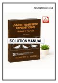 Complete Solution Manual for Mass Transfer Operations 3rd Edition by Robert E&period; Treybal &vert; All Chapters Covered &vert; Verified Answers