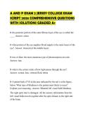 A AND P EXAM 2 JERSEY COLLEGE EXAM SCRIPT 2026 COMPREHENSIVE QUESTIONS WITH SOLUTIONS GRADED A&plus;