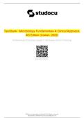 Microbiology Fundamentals-A Clinical Approach&comma; 4th Edition &lpar;Cowan&comma; 2022&rpar; &ndash; Test Bank&comma; Joseph F&period; McCloskey School of Nursing&comma; 2022 &ndash; Practice Questions with Answers