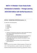 MATH 110 Module 1 Exam Study Guide&colon; Introduction to Statistics &ndash; Portage Learning 2025&sol;2026 Edition with Verified Questions & Answers