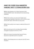 AMMO 108 COURSE EXAM AMMUNITION HANDLING&comma; SAFETY & STORAGE REVIEW 2026