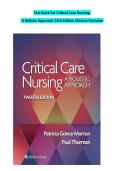 Critical Care Nursing- A Holistic Approach 11th Edition Morton Fontaine Test Bank
