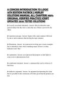 A CONCISE INTRODUCTION TO LOGIC 14TH EDITION PATRICK J HURLEY SOLUTIONS MANUAL ALL CHAPTERS 100&percnt; ORIGINAL VERIFIED PRACTICE SCRIPT UPDATED 2026 TESTED SOLUTIONS