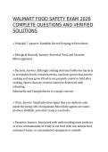 Walmart Food Safety Exam 2026 Complete Questions and Verified Solutions