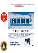 Test Bank for Leadership&colon; Theory&comma; Application&comma; & Skill Development&comma; 7th Edition by Robert N&period; Lussier & Christopher F&period; Achua &vert; Latest Update 2026 Exam Prep &vert; Complete Questions & Answers &vert; Graded A&plus;