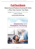 Test Bank - for Maternity and Pediatric Nursing 4th Edition by Susan Ricci&comma; All Chapters And Rationales Included &vert; Complete Guide A&plus;&vert; Latest updated version&period;