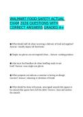 Walmart Food Safety Actual Exam 2026 Questions with Correct Answers Graded A&plus;