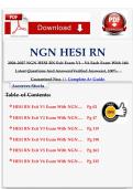 NGN HESI RN Exit Exam V1-V6 2026-2027 &ndash; 160 Questions Each &lpar;Verified Answers&rpar;