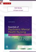 Essentials of Psychiatric Mental Health Nursing&comma; 5th Edition &lpar;Varcarolis&rpar; &ndash; Complete Test Bank &vert; NCLEX‑Style Questions&comma; Case Scenarios&comma; SATA&comma; and Detailed Rationales