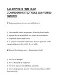 AAA DRIVERS ED FINAL EXAM COMPREHENSIVE STUDY GUIDE 2026 VERIFIED ANSWERS