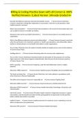 Billing & Coding Practice Exam with all Correct & 100&percnt; Verified Answers &vert;Latest Version &vert;Already Graded A&plus;