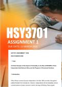HSY3701 Assignment 1 ANSWERS 2026 - Due 23 March 2026