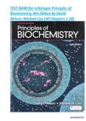 Test Bank For Lehninger Principles of Biochemistry 8th Edition By David L&period; Nelson&semi; Michael M&period; Cox &vert;ISBN&colon; 9781319228002 &vert; &vert; Chapter 1-28 &vert; All Chapters with Answers and Rationals