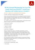 NR 566 Advanced Pharmacology for Care of the Family Final Exam 2026&sol;2027 &vert; Actual Exam Questions with Verified Answers &vert; Graded A&plus;