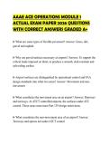 AAAE ACE OPERATIONS MODULE 1 ACTUAL EXAM PAPER 2026 QUESTIONS WITH CORRECT ANSWERS GRADED A&plus;