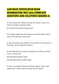 AAB BASIC KNOWLEDGE EXAM EXAMINATION TEST 2026 COMPLETE QUESTIONS AND SOLUTIONS GRADED A&plus;