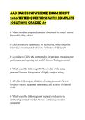 AAB BASIC KNOWLEDGE EXAM SCRIPT 2026 TESTED QUESTIONS WITH COMPLETE SOLUTIONS GRADED A&plus;