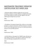 Wastewater Treatment Operator Certification Test Paper 2026