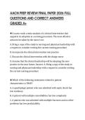 AACN PREP REVIEW FINAL PAPER 2026 FULL QUESTIONS AND CORRECT ANSWERS GRADED A&plus;