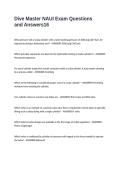 Dive Master NAUI Exam Questions and Answers