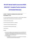 RN VATI Mental Health Assessment REDO 2026&sol;2027&colon; Complete Practice Questions with Detailed Rationales