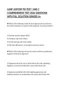 AANP AGPCNP PSI TEST 1 AND 2 COMPREHENSIVE TEST 2026 QUESTIONS WITH FULL SOLUTION GRADED A&plus;