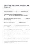 NAUI Final Test Review Questions and Answers