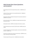 NAUI Scuba Diver Exam Questions and Answers