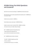 SCUBA Diving Test NAUI Questions and Answers