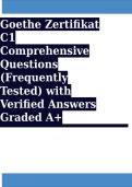 Goethe Zertifikat C1 Comprehensive Questions &lpar;Frequently Tested&rpar; with Verified Answers Graded A&plus;