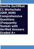Goethe Zertifikat C1 Wortschatz &lpar;GER&lowbar;HUN&rpar; Comprehensive Questions &lpar;Frequently Tested&rpar; with Verified Answers Graded A&plus;