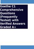 Goethe C1 Comprehensive Questions &lpar;Frequently Tested&rpar; and Verified Answers Graded A&plus;