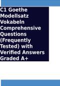 Goethe C1 Comprehensive Questions &lpar;Frequently Tested&rpar; and Verified Answers Graded A&plus;