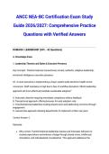 ANCC NEA-BC Certification Exam Study Guide 2026&sol;2027&colon; Comprehensive Practice Questions with Verified Answers