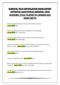 SURGICAL TECH CERTIFICATION EXAM&vert;EXPERT APPROVED QUESTIONS & ANSWERS &vert;2026 ACADEMIC CYCLE &excl;&excl;&excl;LATEST&vert;A&plus; GRADED&vert;ACE YOUR TEST&excl;&excl;&excl;&excl;