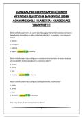 SURGICAL TECH CERTIFICATION &vert;EXPERT APPROVED QUESTIONS & ANSWERS &vert;2026 ACADEMIC CYCLE &excl;&excl;&excl;LATEST&vert;A&plus; GRADED&vert;ACE YOUR TEST&excl;&excl;&excl;&excl;