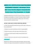 AMEDD DCC CERTIFICATION EXAM READINESS ASSESSMENT 2026&sol;2027 &vert; 200 Multiple Choice Q&A &vert; Army Doctrine Aligned &vert; Comprehensive Practice Exam &vert; Pass Guaranteed - A&plus; Graded
