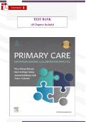 Primary Care&colon; Interprofessional Collaborative Practice&comma; 7th Edition &lpar;Buttaro&rpar; &ndash; Complete Test Bank &lpar;PDF&rpar; &vert; Advanced Assessment&comma; Diagnostics&comma; Chronic Disease Management&comma; Pharmacology&comma; Case Scenarios & NCLEX&sol;NP‑Style Questions