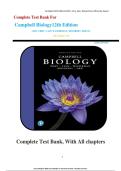 Test Bank for Campbell Biology 12th Edition &lpar;Pearson&semi; July 12&comma; 2021&rpar; by Lisa A&period; Urry