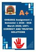 OHS2602 Assignment 1 Semester 1 2026 - DUE March 2026&semi; 100&percnt; CORRECT AND TRUSTED SOLUTIONS