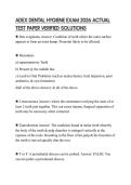 ADEX DENTAL HYGIENE EXAM 2026 ACTUAL TEST PAPER VERIFIED SOLUTIONS