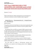 WGU D431 FORENSICS REAL TEST &vert; QUESTIONS AND ANSWERS 2026 LATEST RELEASE WITH DETAILED RATIONALES