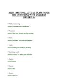 ALHS 1040 FINAL ACTUAL EXAM PAPER 2026 QUESTIONS WITH ANSWERS GRADED A&plus;