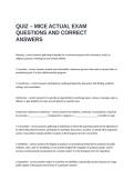  QUIZ &ndash; MICE ACTUAL EXAM QUESTIONS AND CORRECT ANSWERS