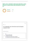 NMTT 2413&colon; PATIENT CARE QUIZ REVIEW &vert; 2026 UPDATE &vert; QUESTIONS AND ANSWERS &vert; RATED A&plus;