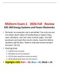 EEE 360 Midterm 1 Exam Review - 2026 Update with complete solutions - Arizona State University&period;