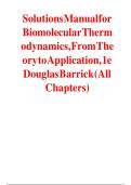 Solutions Manual for Biomolecular Thermodynamics&colon; From Theory to Application 1st Edition by Douglas Barrick &vert; Complete Answer Key
