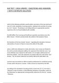 NJE TEST &vert; 2026 UPDATE &vert; QUESTIONS AND ANSWERS &vert; WITH COMPLETE SOLUTION