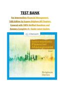 TEST BANK For Intermediate Financial Management&comma; 14th Edition by Eugene Brigham&comma;All Chapters Covered with 100&percnt; Verified Questions and Answers&comma;Complete A&plus; Guide Latest Update&period;